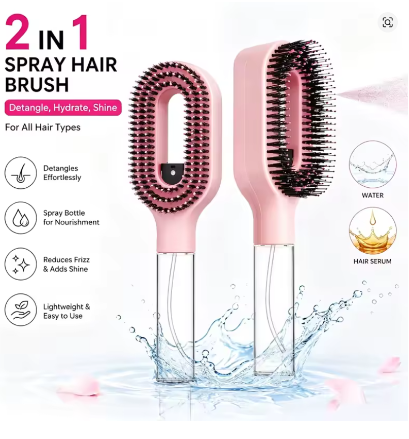 2-in-1 Detangling Spray Hair Brush