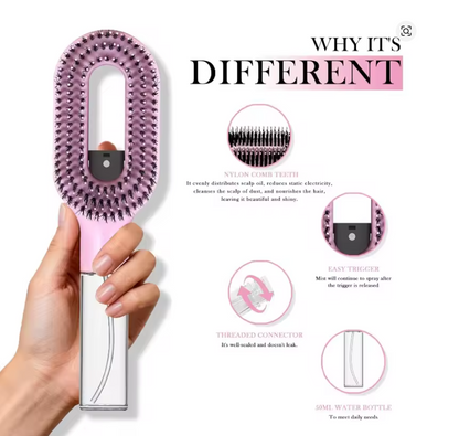 2-in-1 Detangling Spray Hair Brush