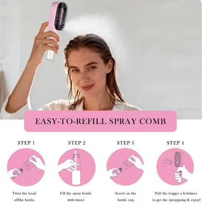 2-in-1 Detangling Spray Hair Brush
